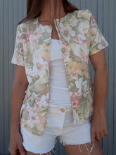 Charger l'image dans la galerie, Veste vintage Betty - Imprimé fleuri pastel. Taille S, 36, 38. Fabriqué en France