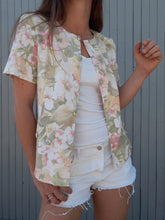 Charger l'image dans la galerie, Veste vintage Betty - Imprimé fleuri pastel. Taille S, 36, 38. Fabriqué en France