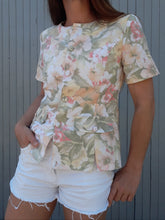 Charger l'image dans la galerie, Veste vintage Betty - Imprimé fleuri pastel. Taille S, 36, 38. Fabriqué en France