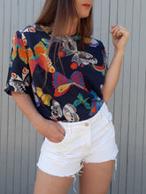 Charger l'image dans la galerie, Blouse vintage Léna - 100 % soie. Taille XL, 42, 44. Fabriqué en France