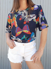 Charger l'image dans la galerie, Blouse vintage Léna - 100 % soie. Taille XL, 42, 44. Fabriqué en France