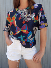 Charger l'image dans la galerie, Blouse vintage Léna - 100 % soie. Taille XL, 42, 44. Fabriqué en France