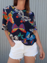 Charger l'image dans la galerie, Blouse vintage Léna - 100 % soie. Taille XL, 42, 44. Fabriqué en France
