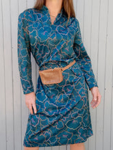Charger l'image dans la galerie, Robe vintage Auréline - Imprimé floral. Vert émeraude. Taille M, 38, 40