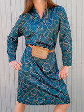 Charger l'image dans la galerie, Robe vintage Auréline - Imprimé floral. Vert émeraude. Taille M, 38, 40