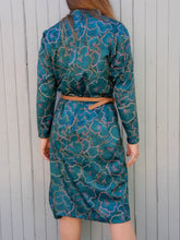 Charger l'image dans la galerie, Robe vintage Auréline - Imprimé floral. Vert émeraude. Taille M, 38, 40
