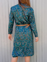 Charger l'image dans la galerie, Robe vintage Auréline - Imprimé floral. Vert émeraude. Taille M, 38, 40
