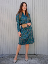 Charger l'image dans la galerie, Robe vintage Auréline - Imprimé floral. Vert émeraude. Taille M, 38, 40