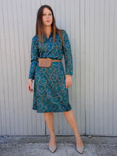 Charger l'image dans la galerie, Robe vintage Auréline - Imprimé floral. Vert émeraude. Taille M, 38, 40