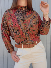 Charger l'image dans la galerie, Chemisier vintage Emeline - Manches chauve-souris. Taille M, 38, 40. Fabriqué en France.