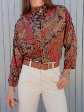 Charger l'image dans la galerie, Chemisier vintage Emeline - Manches chauve-souris. Taille M, 38, 40. Fabriqué en France.