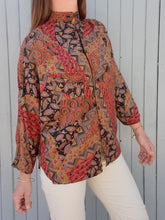 Charger l'image dans la galerie, Chemisier vintage Emeline - Manches chauve-souris. Taille M, 38, 40. Fabriqué en France.