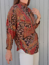 Charger l'image dans la galerie, Chemisier vintage Emeline - Manches chauve-souris. Taille M, 38, 40. Fabriqué en France.