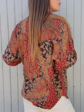 Charger l'image dans la galerie, Chemisier vintage Emeline - Manches chauve-souris. Taille M, 38, 40. Fabriqué en France.