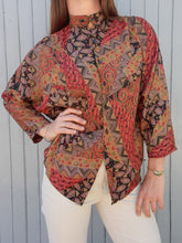 Charger l'image dans la galerie, Chemisier vintage Emeline - Manches chauve-souris. Taille M, 38, 40. Fabriqué en France.