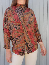 Charger l'image dans la galerie, Chemisier vintage Emeline - Manches chauve-souris. Taille M, 38, 40. Fabriqué en France.