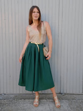 Charger l'image dans la galerie, Jupe culotte vintage Maggy - Vert émeraude. Plissée. Taille XS, 34, 36.