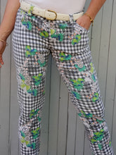 Charger l'image dans la galerie, Pantalon vintage Paule - Carreaux vichy et imprimé floral. Taille M, 38, 40. Fabriqué en France