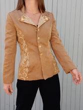 Charger l'image dans la galerie, Veste Katia - Les soleils d'Arles. Chamois. Taille S, 34, 36, 38.