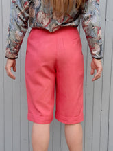 Charger l'image dans la galerie, Bermuda vintage Sophie - Rose saumon. Taille S, 36, 38. Fabriqué en France