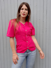 Charger l'image dans la galerie, Blazer vintage Cécilia - Fuschia. Taille S, 36, 38. Fabriqué en France.