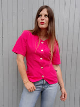 Charger l'image dans la galerie, Blazer vintage Cécilia - Fuschia. Taille S, 36, 38. Fabriqué en France.