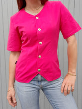 Charger l'image dans la galerie, Blazer vintage Cécilia - Fuschia. Taille S, 36, 38. Fabriqué en France.