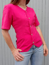 Charger l'image dans la galerie, Blazer vintage Cécilia - Fuschia. Taille S, 36, 38. Fabriqué en France.