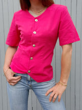 Charger l'image dans la galerie, Blazer vintage Cécilia - Fuschia. Taille S, 36, 38. Fabriqué en France.