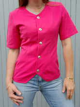 Charger l'image dans la galerie, Blazer vintage Cécilia - Fuschia. Taille S, 36, 38. Fabriqué en France.