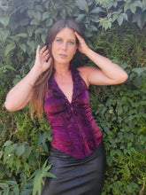 Charger l'image dans la galerie, Top séduisant Amélina - Dos-nu violet. Taille S, 36, 38