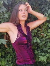 Charger l'image dans la galerie, Top séduisant Amélina - Dos-nu violet. Taille S, 36, 38