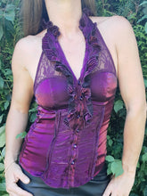 Charger l'image dans la galerie, Top séduisant Amélina - Dos-nu violet. Taille S, 36, 38