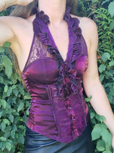 Charger l'image dans la galerie, Top séduisant Amélina - Dos-nu violet. Taille S, 36, 38