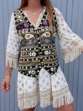 Charger l'image dans la galerie, Gilet "Seconde" Carrie - Broderies bohèmes, folk. Taille L, 40, 42