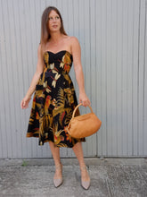 Charger l'image dans la galerie, Robe bustier vintage Souad - Imprimé tropical. Taille S, 36, 38. Made in France