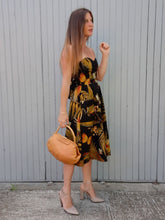 Charger l'image dans la galerie, Robe bustier vintage Souad - Imprimé tropical. Taille S, 36, 38. Made in France