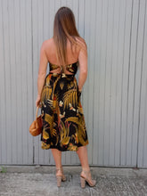 Charger l'image dans la galerie, Robe bustier vintage Souad - Imprimé tropical. Taille S, 36, 38. Made in France