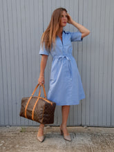 Charger l'image dans la galerie, Robe vintage Joy - Saharienne bleue. Taille S, 36, 38. Made in France.