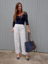Charger l'image dans la galerie, Pantalon marin vintage Marina - Coton - A pont. Taille M, 38, 40. Made in France
