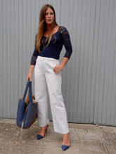 Charger l'image dans la galerie, Pantalon marin vintage Marina - Coton - A pont. Taille M, 38, 40. Made in France