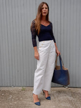 Charger l'image dans la galerie, Pantalon marin vintage Marina - Coton - A pont. Taille M, 38, 40. Made in France