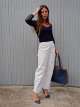 Charger l'image dans la galerie, Pantalon marin vintage Marina - Coton - A pont. Taille M, 38, 40. Made in France