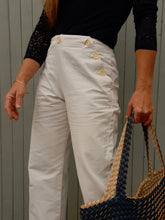 Charger l'image dans la galerie, Pantalon marin vintage Marina - Coton - A pont. Taille M, 38, 40. Made in France