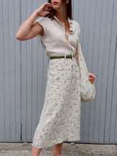 Charger l'image dans la galerie, Ensemble vintage Milène - Chemise et jupe en Lin fleuri. Taille S, 36, 38. Made in France. Cyrillus.