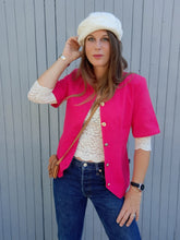 Charger l'image dans la galerie, Blazer vintage Cécilia - Fuschia. Taille S, 36, 38. Fabriqué en France.