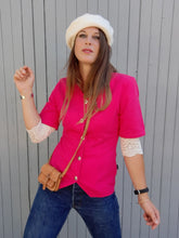 Charger l'image dans la galerie, Blazer vintage Cécilia - Fuschia. Taille S, 36, 38. Fabriqué en France.