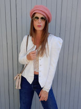 Charger l'image dans la galerie, Blazer vintage Narcisse - Roses blanches. Taille XS ou 34, 36. Made in France