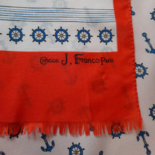 Charger l'image dans la galerie, Étole vintage Louanne - J. Franco Paris - Ancre marine.