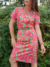 Charger l'image dans la galerie, Ensemble vintage Hortense - Jupe et veste fleuries. Taille M, 38, 40. Marcelle Griffon.